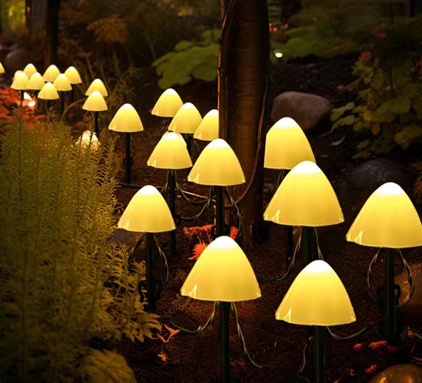 LED Mushroom String Dekorasyon Solar Ground Lights