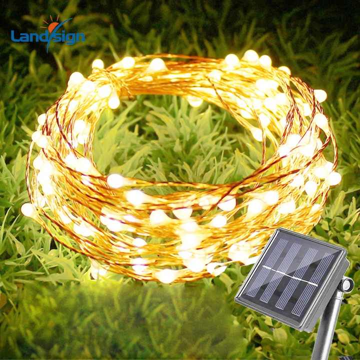 Solar Copper Wire LED String Lights Christmas Holiday Dekorasyon