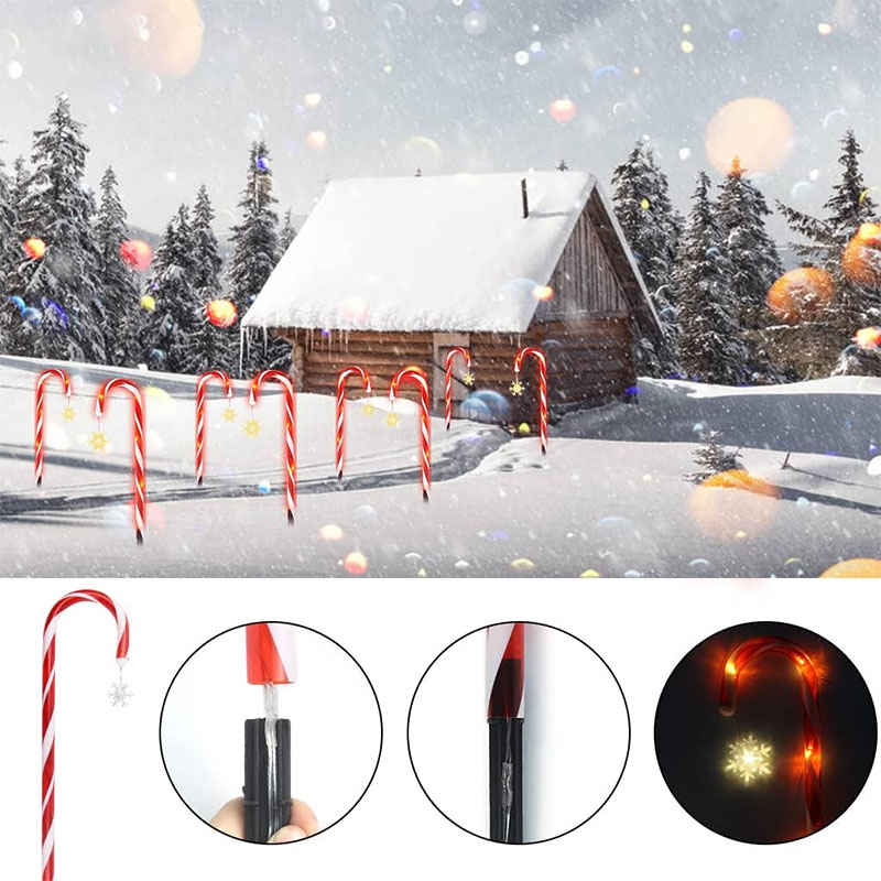 Solar Powered Candy Cane Christmas Lights