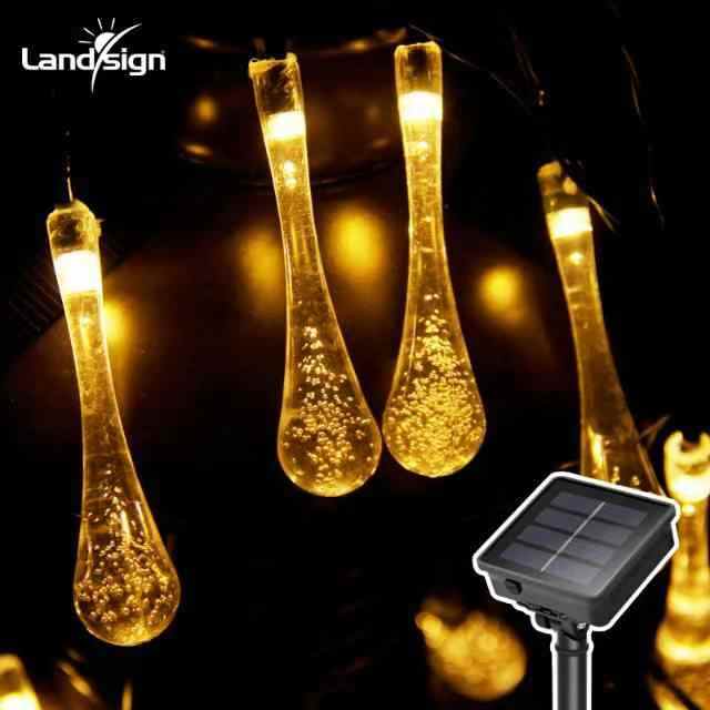 Solar Waterproof Outdoor Water Drops String Lights